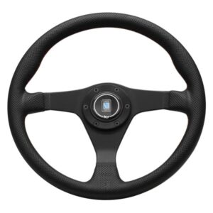 NARDI ND Gara 3/0 Steering Wheel 350mm - Black Leather / Red Stitching / Black Spokes