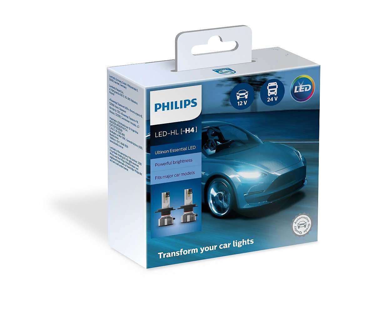 Lampade Led H4 Auto Philips Ultinon essential HL 6500K 12V 24V