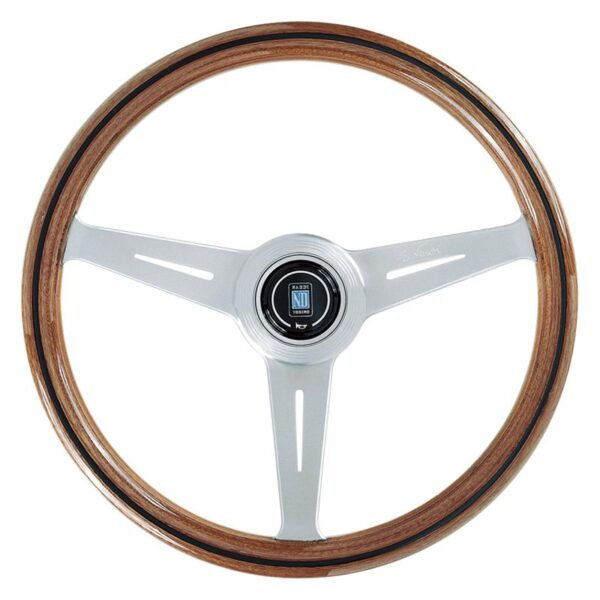 NARDI ND Classic Steering Wheel 360mm - Wood Silver Spokes KBA/ABE Nr. 70083
