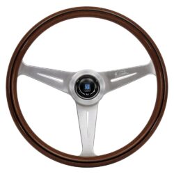 NARDI ND Classic Steering Wheel 390mm - Wood Silver Spokes KBA/ABE Nr. 70065