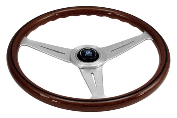 NARDI ND Classic Steering Wheel 390mm - Wood Silver Spokes KBA/ABE Nr. 70065