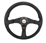 HONDA NSX-R Steering Wheel 350mm Kit - Black Leather Black Spokes Black Stitching