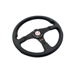 HONDA NSX-R Steering Wheel 350mm Kit - Black Leather Black Spokes Black Stitching