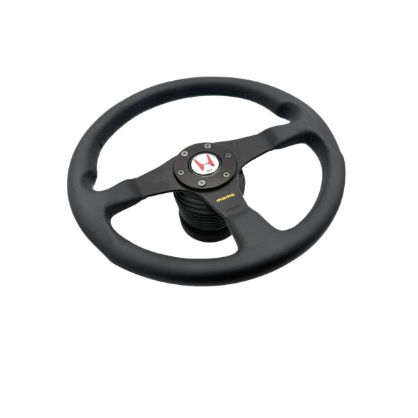 HONDA NSX-R Steering Wheel 350mm Kit - Black Leather Black Spokes Black Stitching