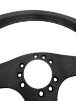 HONDA NSX-R Steering Wheel 350mm Kit - Black Leather Black Spokes Red Stitching