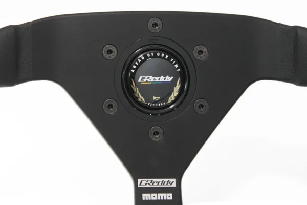 Greddy MOMO Montecarlo 350mm Steering Wheel - Black Leather / Black Spokes / LIMITED EDITION