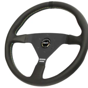 Greddy MOMO Montecarlo 350mm Steering Wheel - Black Leather / Black Spokes / LIMITED EDITION