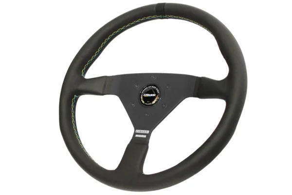 Greddy MOMO Montecarlo 350mm Steering Wheel - Black Leather / Black Spokes / LIMITED EDITION