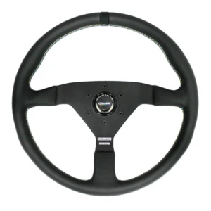 Greddy MOMO Montecarlo 350mm Steering Wheel - Black Leather / Black Spokes / LIMITED EDITION