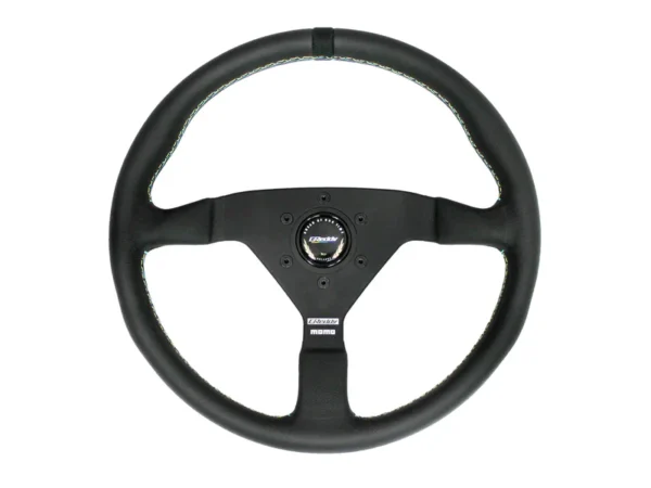 Greddy MOMO Montecarlo 350mm Steering Wheel - Black Leather / Black Spokes / LIMITED EDITION