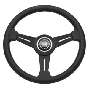 NARDI ND Classic Steering Wheel 330mm - Black Leather / Black Anodized Spokes / Grey Stitching