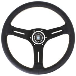 NARDI ND Competition Steering Wheel 330mm - Black Leather / Black Spokes / Grey Stitching