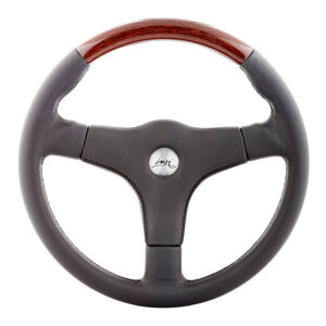 Luisi Giba 3 Anatomico Steering Wheel 355mm - Black Leather / Wood Insert / Black Spokes