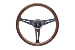 NARDI ND Classic Steering Wheel 360mm - Mahogany Wood / Flat Polished Spokes