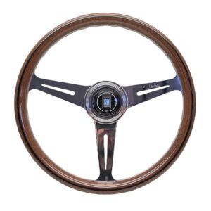 NARDI ND Classic Steering Wheel 360mm - Mahogany Wood / Flat Polished Spokes