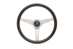 NARDI ND Classic Steering Wheel 360mm - Mahogany Wood / Silver Spokes / Ring With Screws