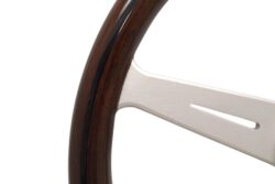 NARDI ND Classic Steering Wheel 360mm - Mahogany Wood / Silver Spokes