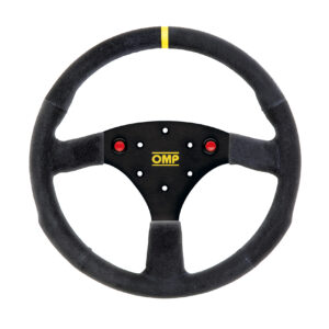 OMP 320 ALU SP Steering Wheel 320mm - Black Suede / Black Spokes / 2 Side Horn Buttons