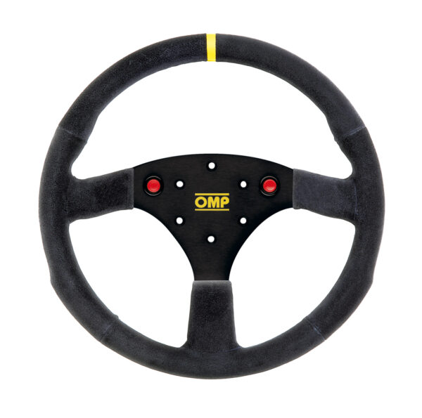 OMP 320 ALU SP Steering Wheel 320mm - Black Suede / Black Spokes / 2 Side Horn Buttons